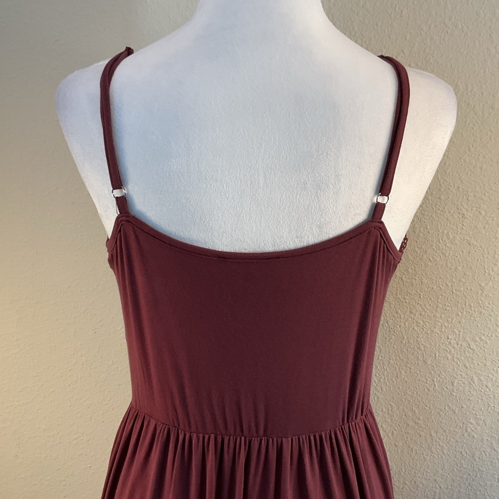 POL Burgundy Lace-Trim Chemise Slip - Picture 8 of 11